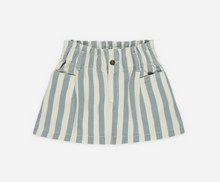 Load image into Gallery viewer, Denim Mini Skirt - Ocean Stripe