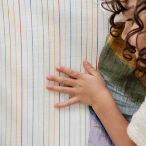 Rainbow Stripe Crib Sheet