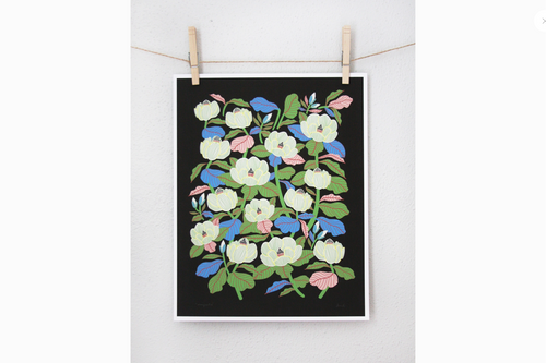 Magnolia Print - Black