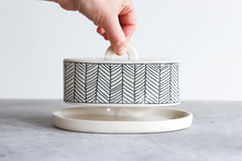Load image into Gallery viewer, Herringbone Butter Dish - White