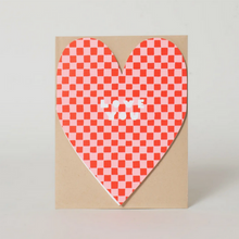 Load image into Gallery viewer, Checker Heart Die-Cut card