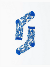 Load image into Gallery viewer, Blueberry Ruffle Sheer Crew Sock