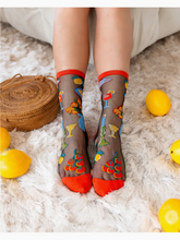 Load image into Gallery viewer, La Dolce Vita Black Sheer Crew Sock