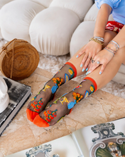 Load image into Gallery viewer, La Dolce Vita Black Sheer Crew Sock
