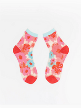 Load image into Gallery viewer, Ribbon Roses Sheer Crew Sock