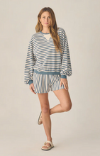 Load image into Gallery viewer, Oversized Crew + Short Set Marine Stripe