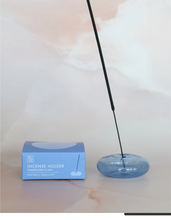 Load image into Gallery viewer, Glass Bubble Incense Holder - Blue Moon Transulcent