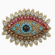 Load image into Gallery viewer, Colorful Evil Eye Beaded Brooch Pin