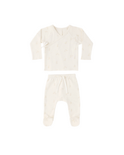 Load image into Gallery viewer, Wrap Top &amp; Footed Pant Set - Bunnies