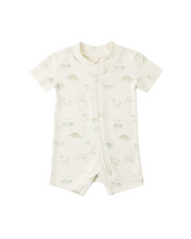 Load image into Gallery viewer, Zip Short Sleeve Sleeper - Dinosaurs