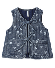 Load image into Gallery viewer, Kids Denim Vest - Heart Ditsy