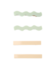 Load image into Gallery viewer, Wavy Clip Set - Sage/Natural