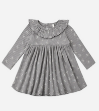 Load image into Gallery viewer, Ruffle Collar Dress - Slate Bloom