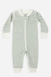 Zip Long Sleeve Sleeper - Fern Stripe