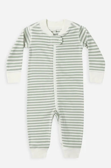 Zip Long Sleeve Sleeper - Fern Stripe