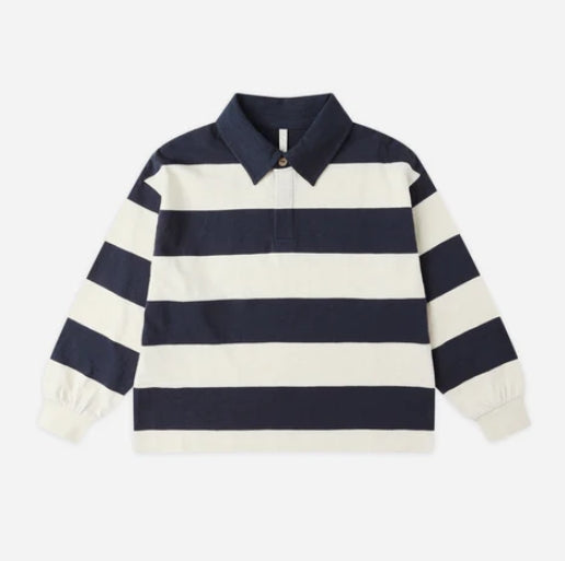 Rugby Polo - Navy Stripe