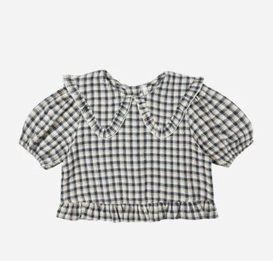 Prairie Blouse - Navy Check
