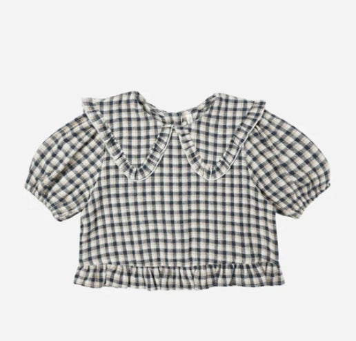 Prairie Blouse - Navy Check