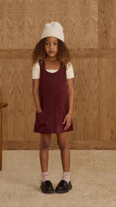 Odette Overall Dress - Burgundy