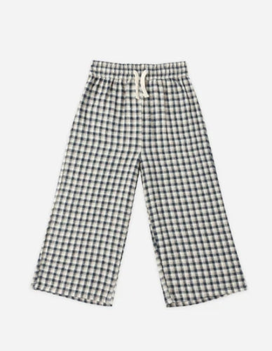 Wide Leg Pant - Navy Check