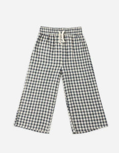 Wide Leg Pant - Navy Check