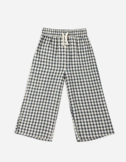Wide Leg Pant - Navy Check
