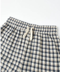 Wide Leg Pant - Navy Check
