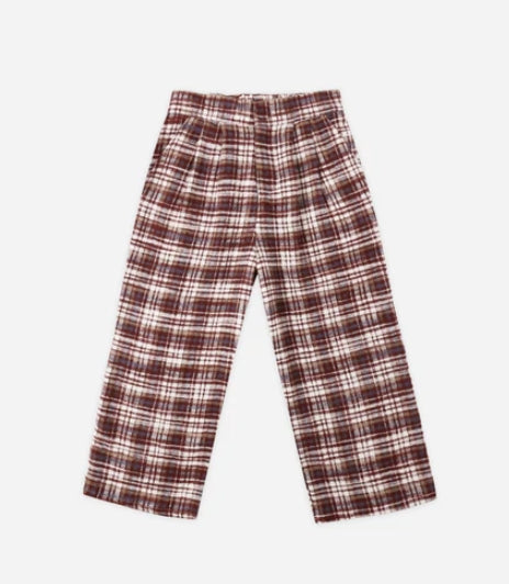 Brooklyn Trouser - Burgundy Plaid