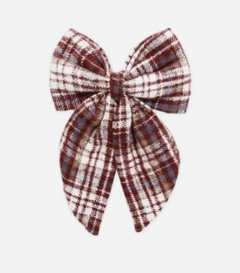 Oversized Bow - Burgundy Plaid