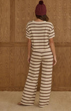 Load image into Gallery viewer, Knit Wide Leg Pant - Burgundy Stripe