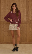 Load image into Gallery viewer, Collared Cardigan - Burgundy