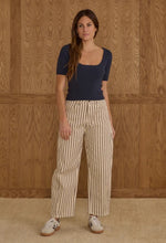 Load image into Gallery viewer, Barrel Pant - Burgundy Pinstripe