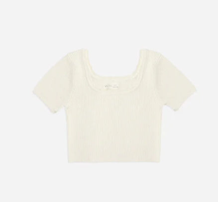 Kids Scallop Tee - Natural