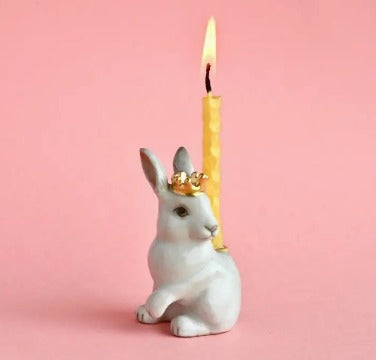 Royal White Rabbit Cake Topper