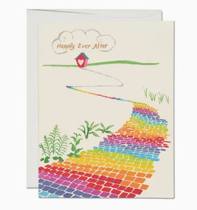 Rainbow Brick Road wedding card