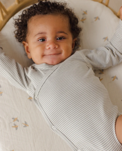 Load image into Gallery viewer, Side Snap Bodysuit - Sage Micro Stripe