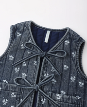 Load image into Gallery viewer, Kids Denim Vest - Heart Ditsy