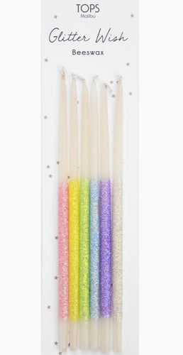 Multi Glitter Wish Candles Pastel 6