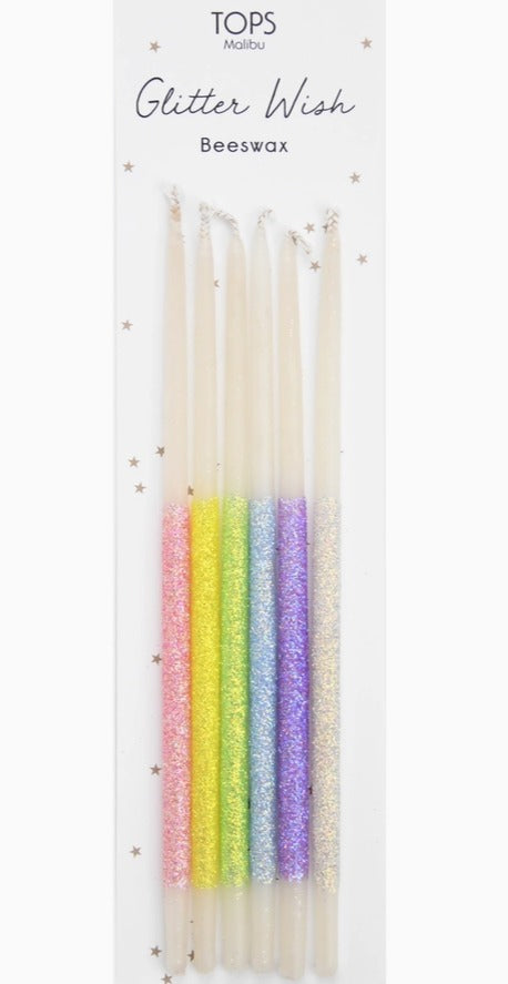 Multi Glitter Wish Candles Pastel 6