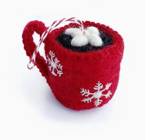 Felt Wool Ornament - Hot Chocolate