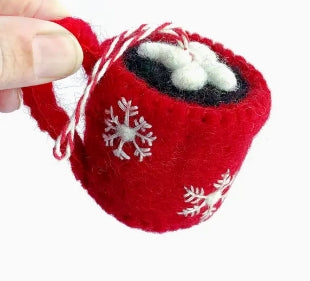 Felt Wool Ornament - Hot Chocolate