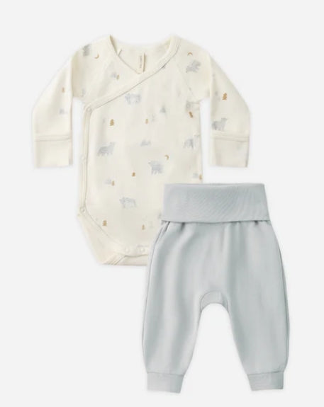 Side Snap Body Suit & Pant Set - Polar Bears