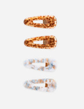 Load image into Gallery viewer, Slider Clip Pack of 4 - Brown, Blue Tortoise