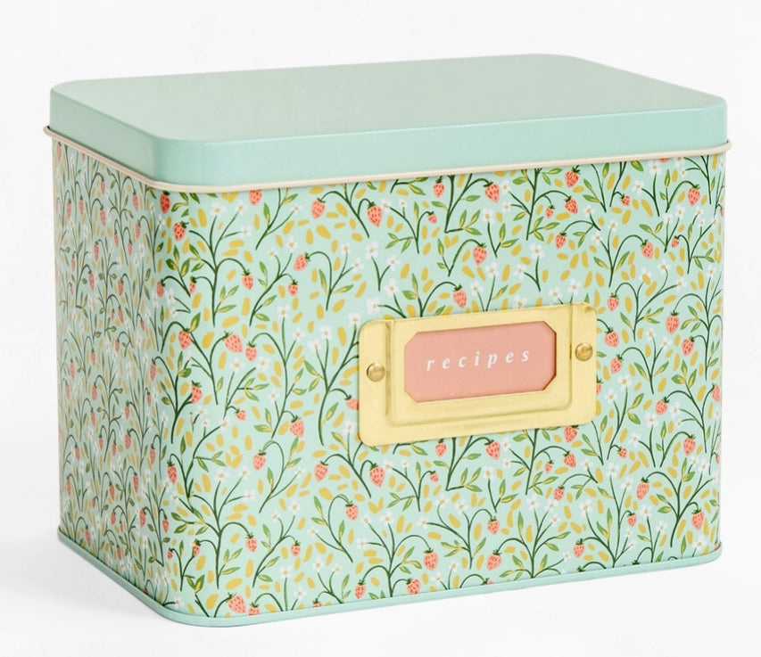 Strawberry Tin Recipe Box