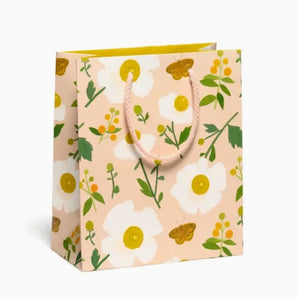 Medium White Poppies Gift Bag