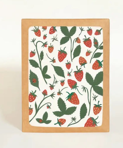 Strawberries card Boxed Set of 8