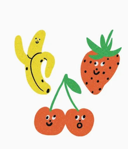 Glitter Temporary Tattoo Pairs - Fruit Faces