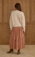 Load image into Gallery viewer, Tiered Midi Skirt - Red Plaid