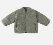 Load image into Gallery viewer, Shearling Zip Jacket - Forest