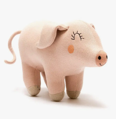 Organic Knitted Pink Pig Plush Toy